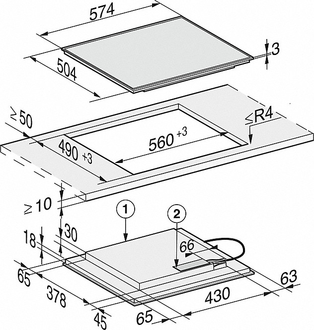 Схема встраивания с размерами