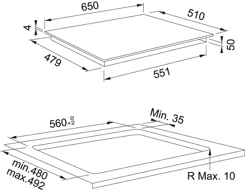 Схема встраивания с размерами