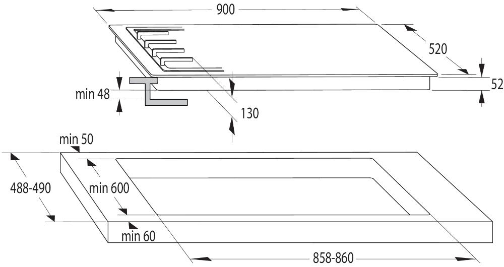 Схема встраивания с размерами