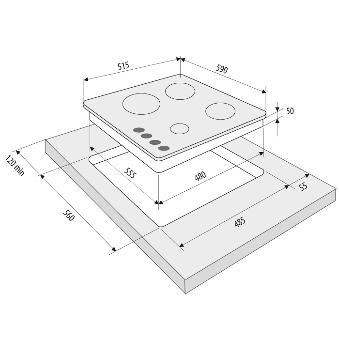 Схема встраивания с размерами