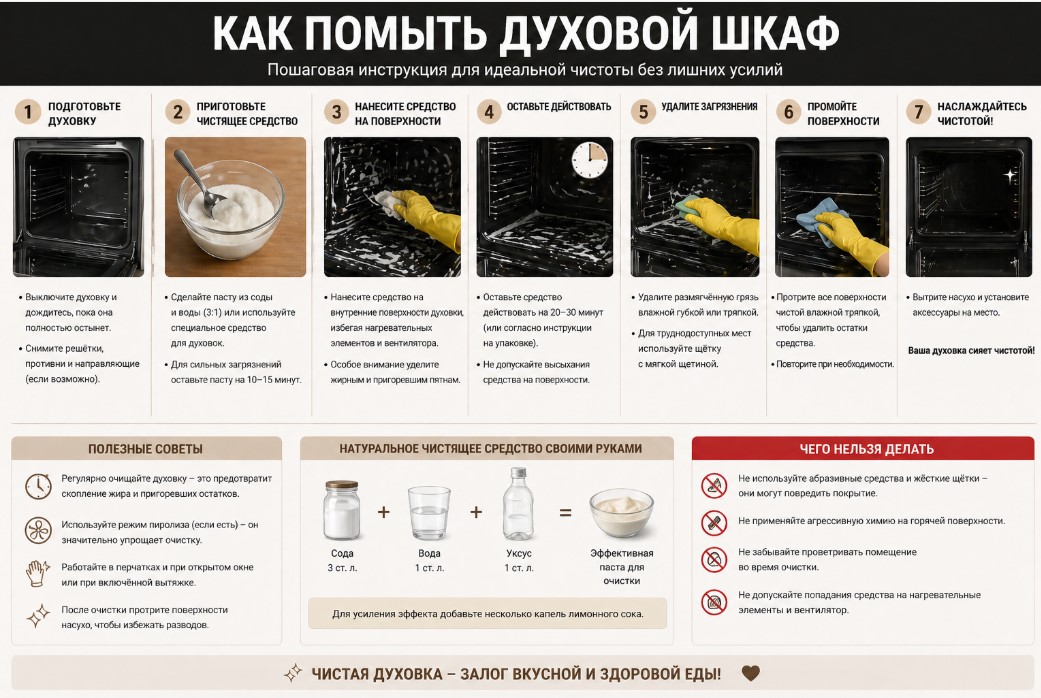 Как помыть духовой шкаф