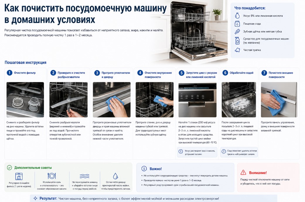 Как почистить посудомоечную машину в домашних условиях: подробная инструкция Как почистить посудомоечную машину в домашних условиях: подробная инструкция