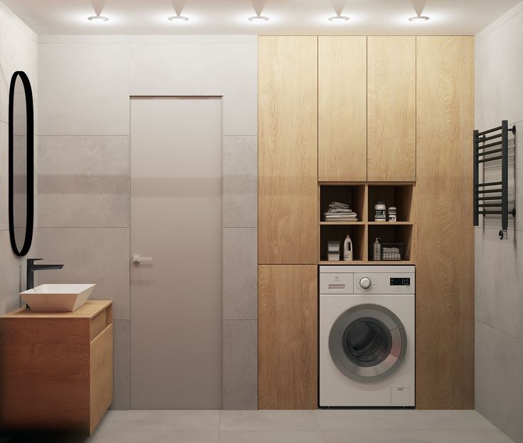 Стиральная машина в коридоре