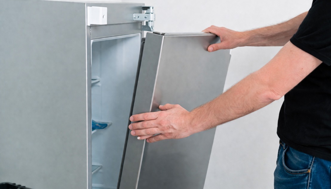 Как перевесить дверь холодильника Liebherr