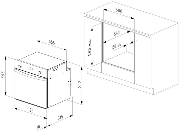 Размеры духовых шкафов Размеры духовых шкафов