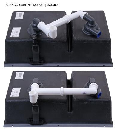 Мойка Blanco SUBLINE 430/270-U с отводной арматурой InFino® черный в Тюмени (preview 3)