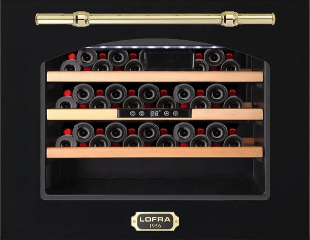 Встраиваемый винный шкаф Lofra ZBRNM24M/O CANTINA 24 NERO MAT OTTONE в Тюмени (preview 1)