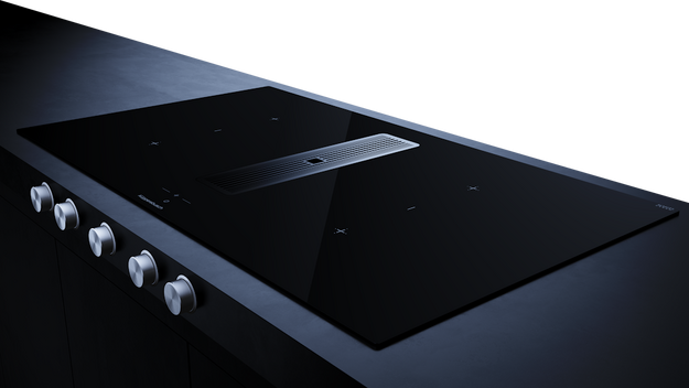 Индукционная варочная поверхность с вытяжкой Kuppersbusch с ручками из нержавеющей стали KMI 9850.1 SR-E Stainless steel в Тюмени (preview 3)