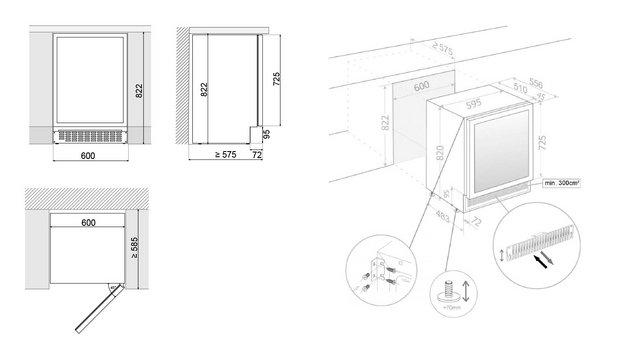 Встраиваемый винный шкаф Pando PVMBP 60-44CRL в Тюмени (preview 5)