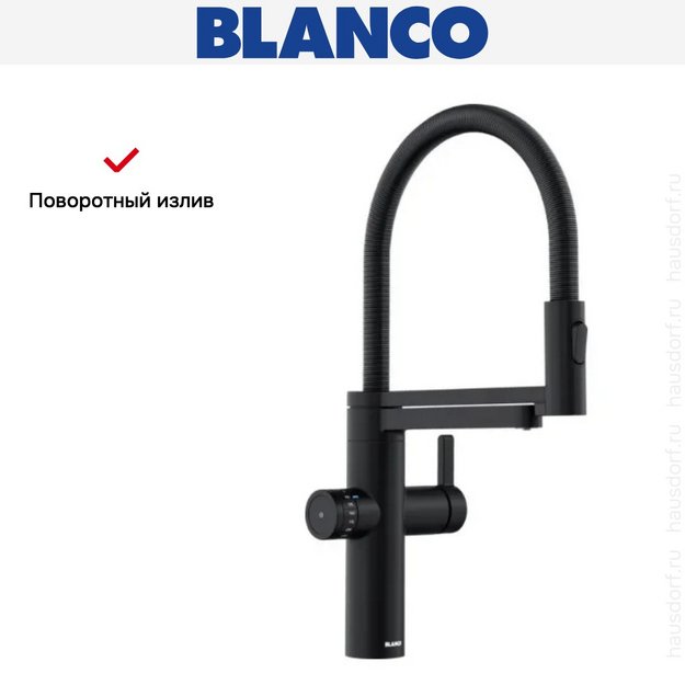 Смеситель 3-в-1 Blanco EVOL-S Pro Filter 526636 матовый черный в Тюмени (preview 10)