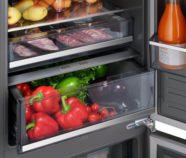 Встраиваемый холодильник с инвертором Weissgauff WRKI 2000 Total NoFrost Inverter Premium Ecofresh Inox в Тюмени (preview 7)