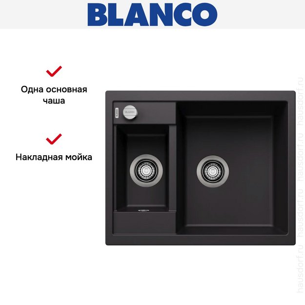 Мойка BLANCO METRA 6 Silgranit черный в Тюмени (preview 9)