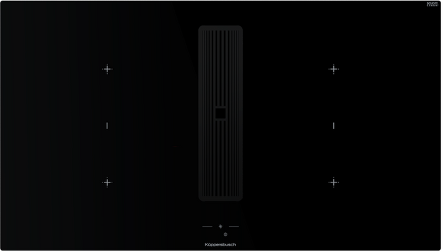 Индукционная варочная поверхность с вытяжкой Kuppersbusch KMI 9850.1 SR-S Black Velvet в Тюмени (preview 1)