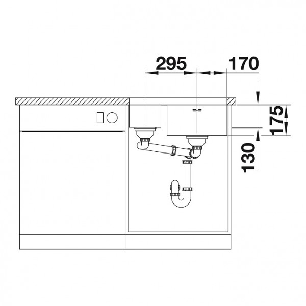 Мойка Blanco SUPRA 340/180-U клапан-автомат, чаша слева полированная нержавеющая сталь в Тюмени (preview 5)