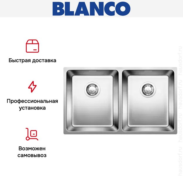 Мойка Blanco ANDANO 340/340-U нержавеющая сталь в Тюмени (preview 6)