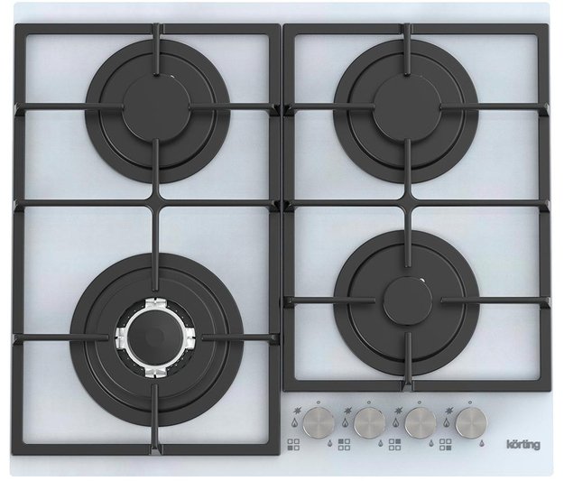 Газовая стеклянная варочная панель Korting HGG 6734 CTW в Тюмени (preview 1)