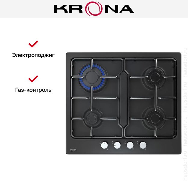 Газовая варочная поверхность KRONA ORTICA 60 BL в Тюмени (preview 3)