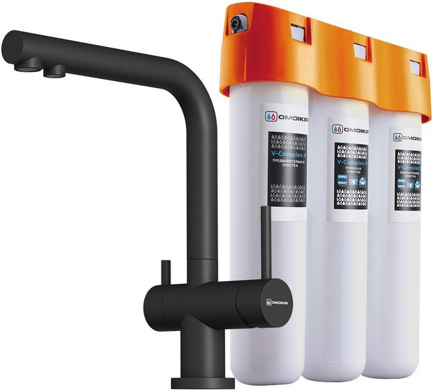 Комплект смесителя Omoikiri NAGANO BL-P + PURE DROP LITE в Тюмени (preview 1)