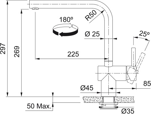 Смеситель Franke Atlas Neo Sensor нержавеющая сталь в Тюмени (preview 5)