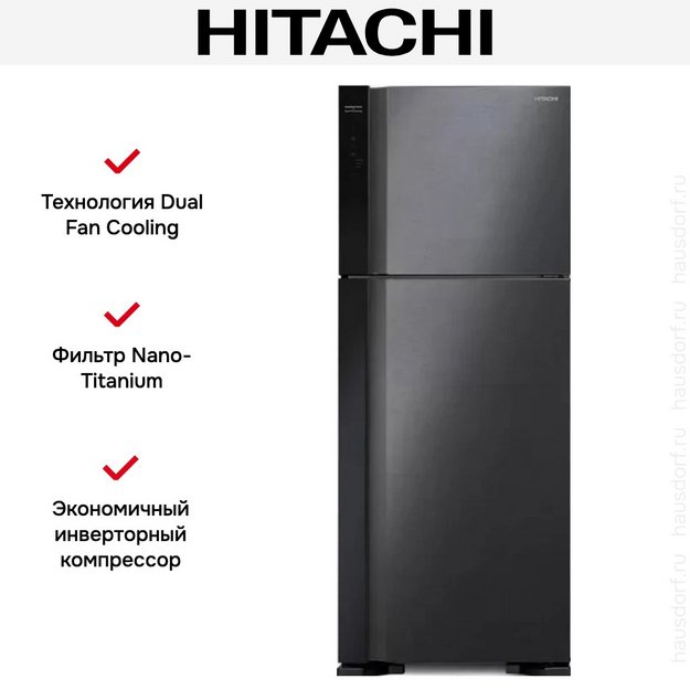 Холодильник Hitachi HRTN7489DFBBKCS в Тюмени (preview 3)