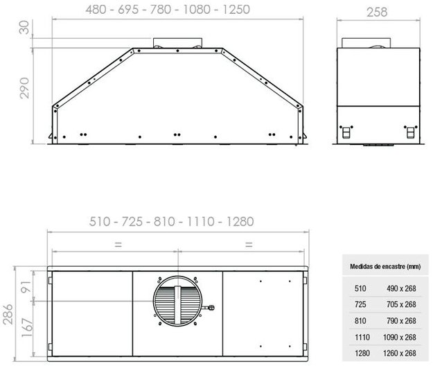 Встраиваемая вытяжка Pando GTI/725 NEGRO V.1050 ECO SEC PLUS в Тюмени (preview 5)