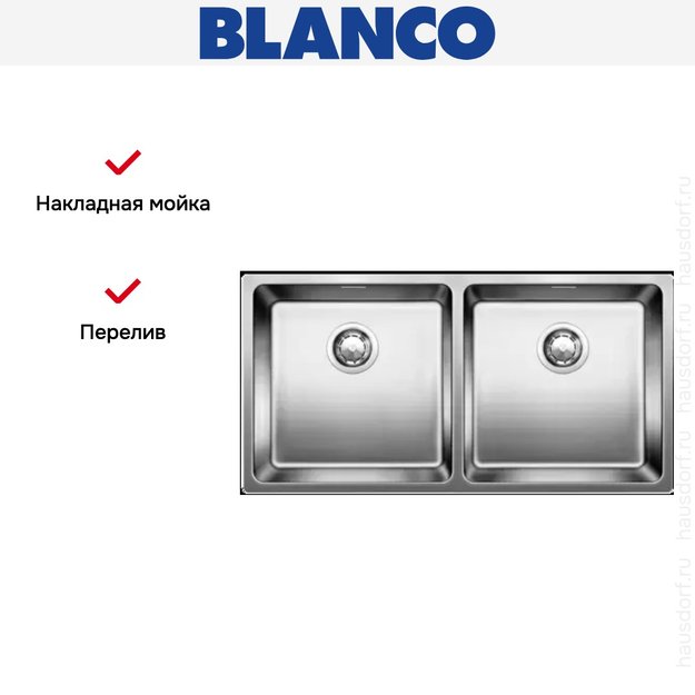 Мойка Blanco Andano 400/400-U нержавеющая сталь в Тюмени (preview 5)