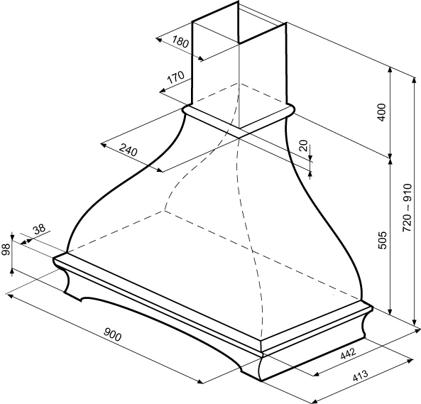 Вытяжка KRONA ADELIA CPB 900 золотой структурный в Тюмени (preview 2)