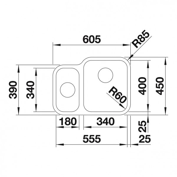 Мойка Blanco SUPRA 340/180-U клапан-автомат, чаша слева полированная нержавеющая сталь в Тюмени (preview 3)