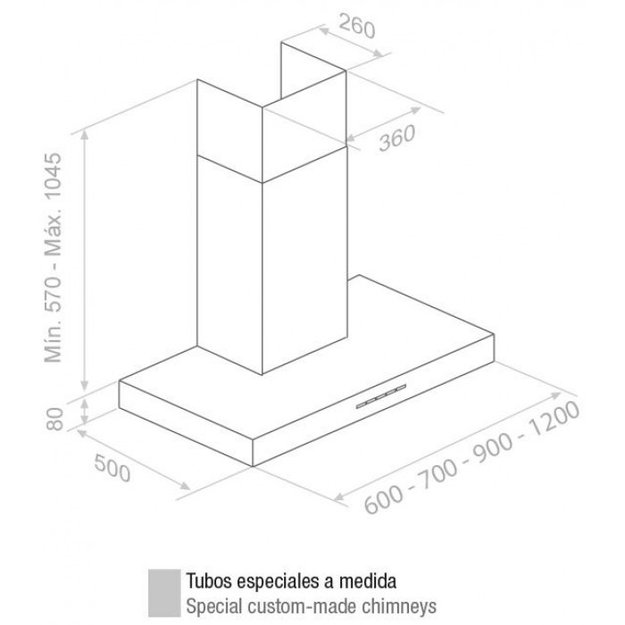 Вытяжка Pando P-828/70 IX 850 SEC в Тюмени (preview 2)