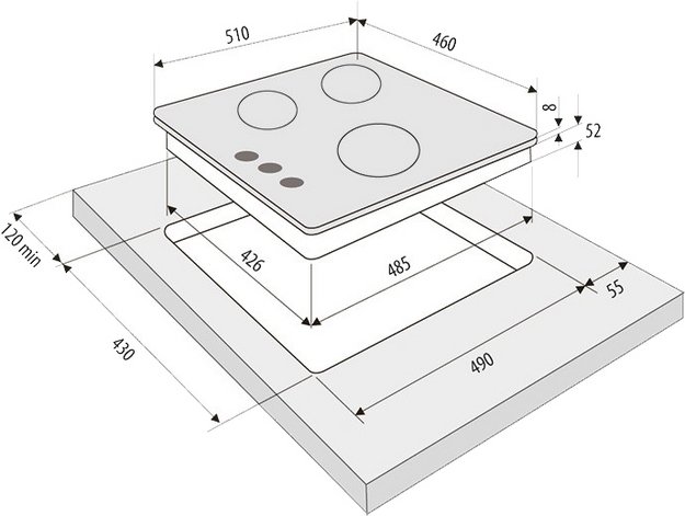 Газовая варочная панель KRONA FELICE 45 BL в Тюмени (preview 7)