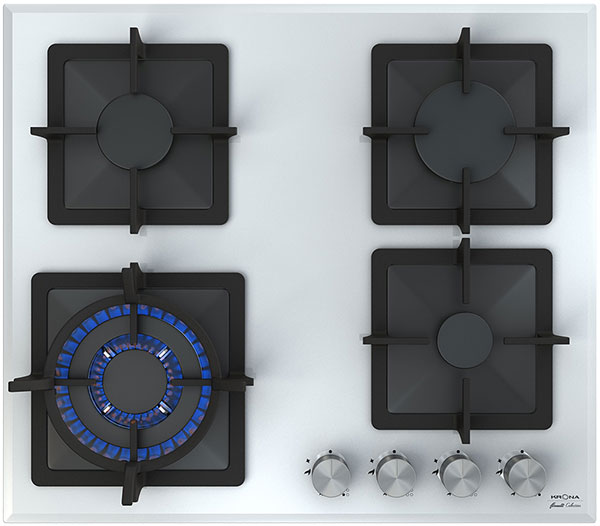 Газовая варочная поверхность KRONA CALORE 60 WH в Тюмени (preview 1)