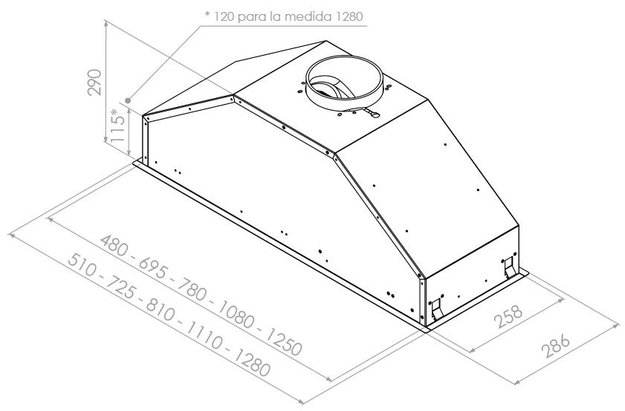Встраиваемая вытяжка Pando GTI/810 INOX V.850 SEC в Тюмени (preview 3)
