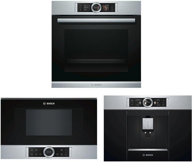 Bosch (духовой шкаф HSG636BS1 + кофемашина CTL636ES1 + микроволновая печь BFR634GS1) в Тюмени (preview 1)