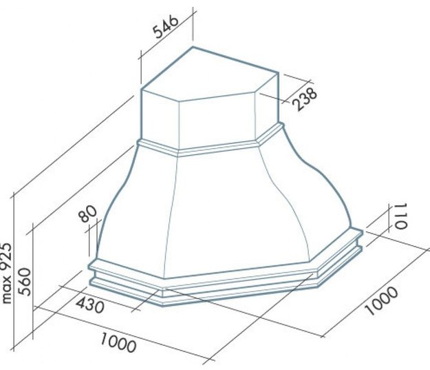 Вытяжка Falmec Iris Malizia ANG (600) S вишня в Тюмени (preview 3)