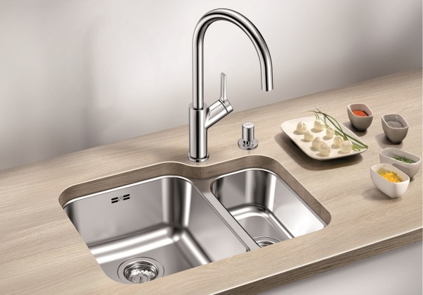 Мойка Blanco SUPRA 340/180-U клапан-автомат, чаша слева полированная нержавеющая сталь в Тюмени (preview 2)