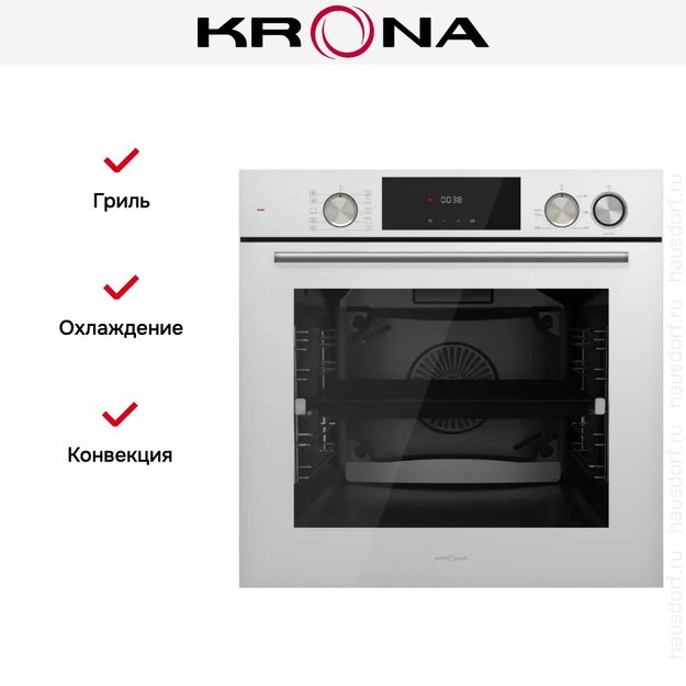 Электрический духовой шкаф с паром KRONA NEBULA steam 60 WH в Тюмени (preview 4)
