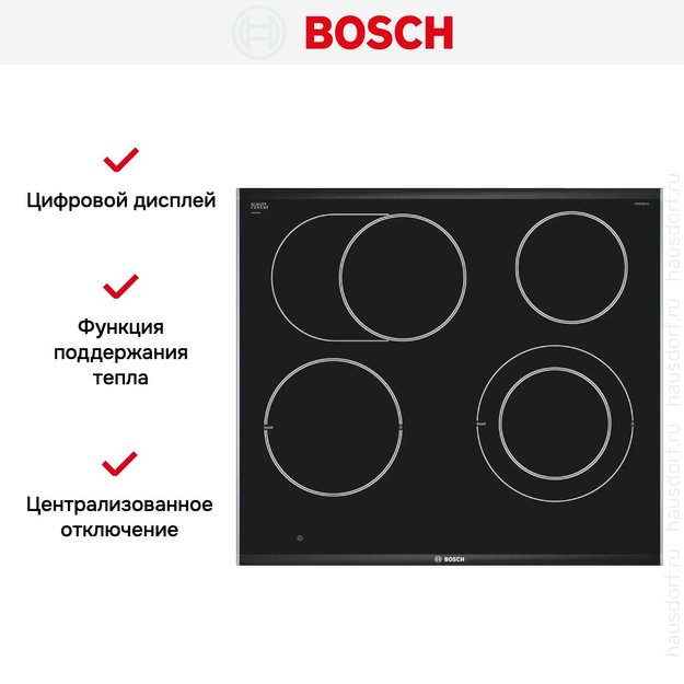Электрическая варочная панель Bosch PKN 675 DP1D в Тюмени (фото 7) Электрическая варочная панель Bosch PKN 675 DP1D в Тюмени (preview 7)
