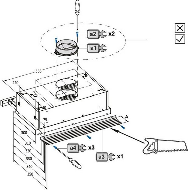Встраиваемая вытяжка с выдвижным экраном Korting KHP 69617 DGN в Тюмени (preview 4)