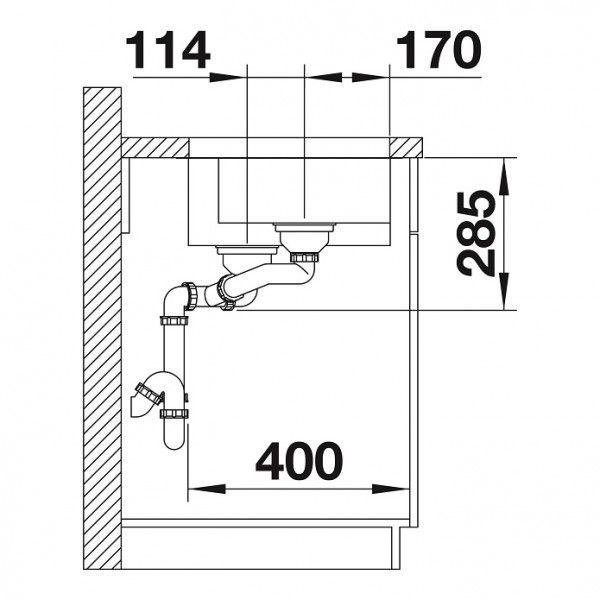 Мойка Blanco SUPRA 340/180-U клапан-автомат, чаша слева полированная нержавеющая сталь в Тюмени (preview 6)