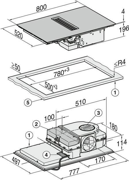 Варочная панель с вытяжкой Miele KMDA 7272 FL-U в Тюмени (preview 7)