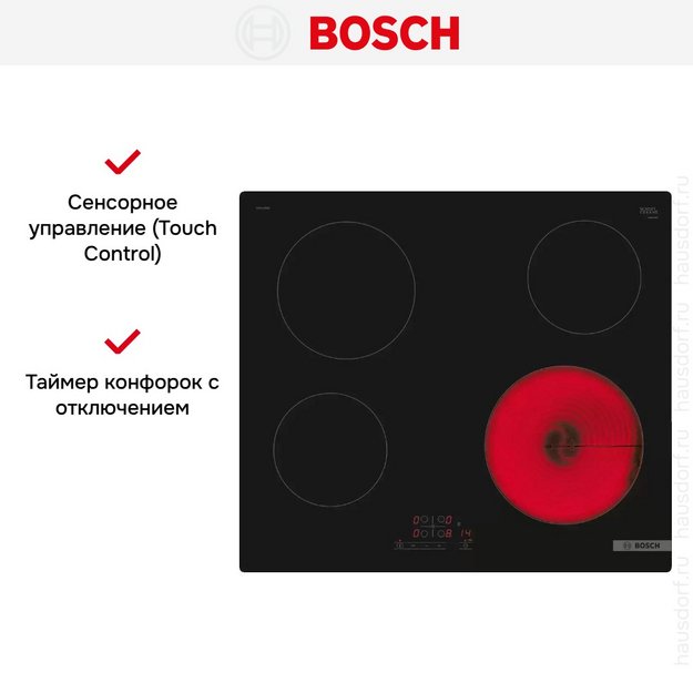 Электрическая варочная панель Bosch PKE611BB2E в Тюмени (preview 7)
