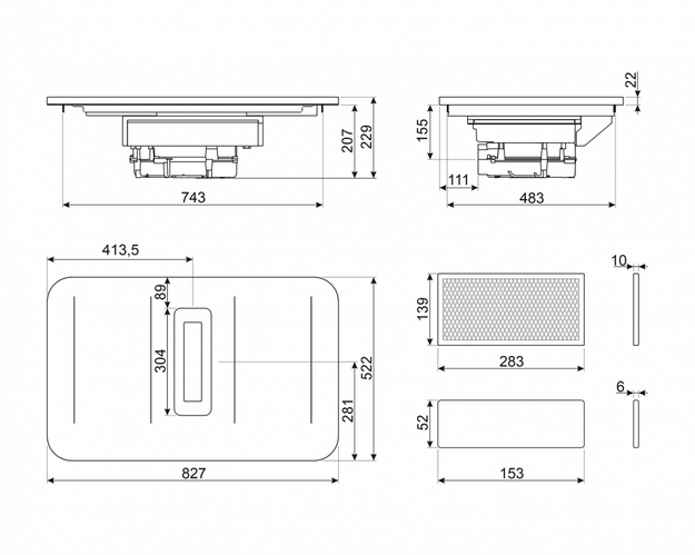Варочная панель с вытяжкой Smeg HHSL7844MB в Тюмени (preview 6)