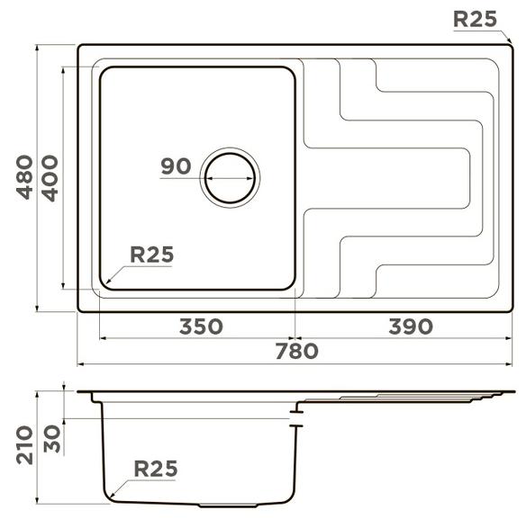 Мойка Omoikiri Mizu 78-IN нержавеющая сталь, крыло справа в Тюмени (preview 7)