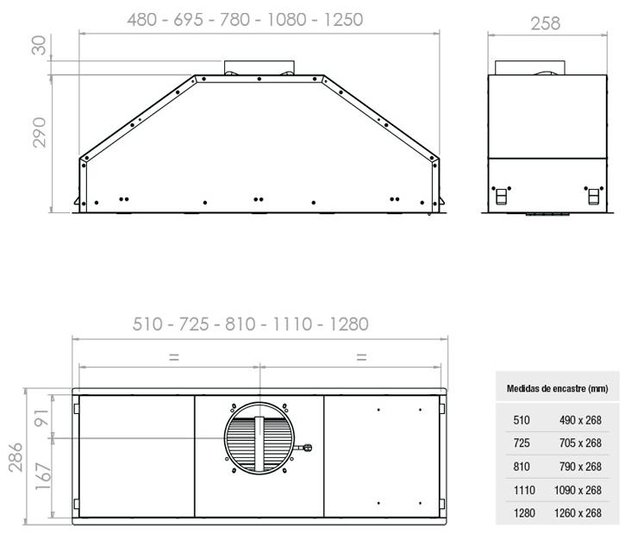 Встраиваемая вытяжка Pando GTI/725 INOX V.1050 ECO SEC PLUS в Тюмени (preview 5)