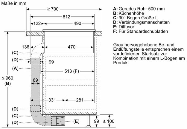 Комплект для рециркуляции для варочных панелей с интегрированной вытяжкой Neff Z861KR2 в Тюмени (preview 3)