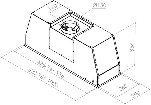 Встраиваемая вытяжка Pando PRO/85 INOX V.850 SEC в Тюмени (preview 5)