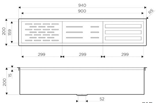 Встраиваемая сушка для посуды с вставками Omoikiri DRY-02-GM в Тюмени (preview 3)