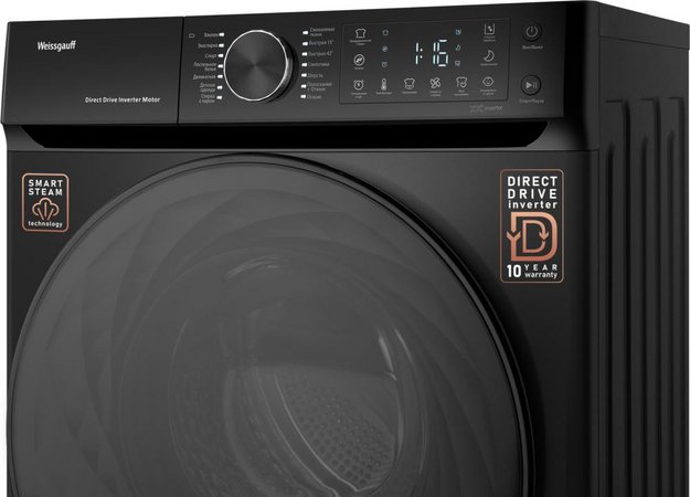 Стиральная машина Weissgauff WM 59411 Direct Drive Inverter Steam Matt Black в Тюмени (preview 6)