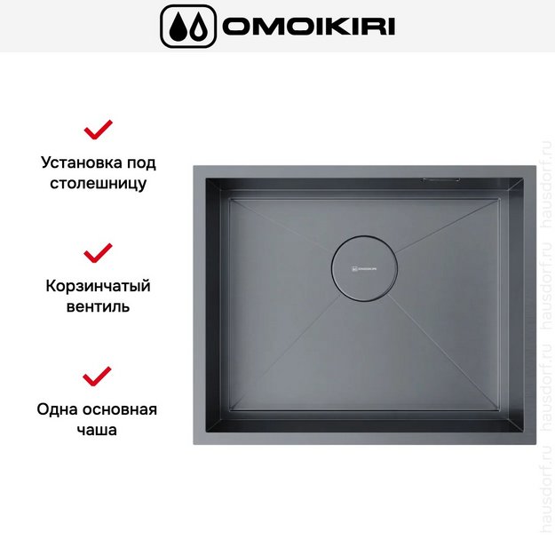 Мойка Omoikiri Kasen 54-16 INT GM в Тюмени (preview 2)