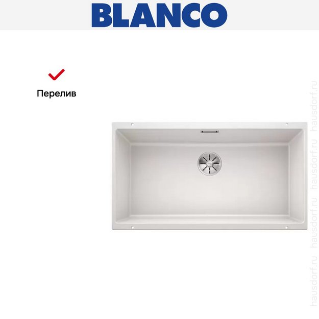 Мойка Blanco SUBLINE 800-U отводная арматура InFino® белый в Тюмени (фото 8) Мойка Blanco SUBLINE 800-U отводная арматура InFino® белый в Тюмени (preview 8)